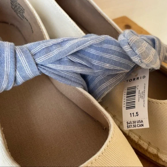 Torrid Ivory Canvas Espadrille Flats NWT! Size 11.5 - Picture 8 of 13